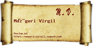 Mágeri Virgil névjegykártya